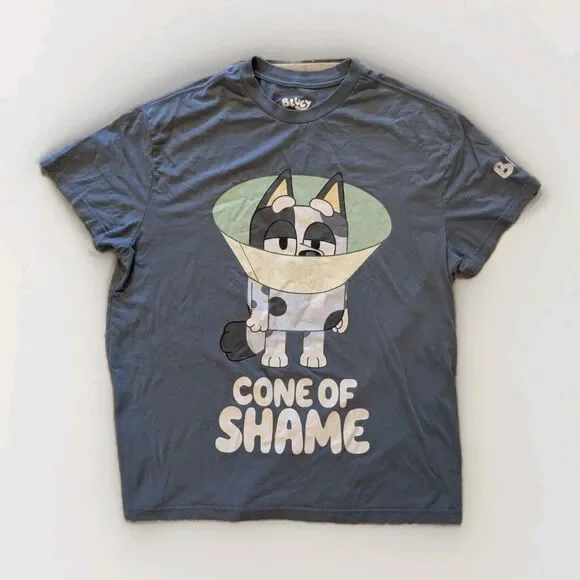 Bluey Cone of Shame T-Shirt Men’s XL Blue Funny Cartoon Graphic Tee Disney - Picture 1 of 11